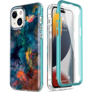 Esdot for iPhone 15 Case with Built-in Screen Protector,Ultimate Durable Cover with Fashionable Designs for Women Girls,Stylish Protective Phone Case 6.1" Colorful Painting