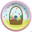 6 3/4" Easter Basket Disposable Round Paper Dessert Plates - 12 ct., 8 Plates Per Pack, And Napkins, 9 3/4" - 8 ct. 16 Napkins Per Pack