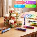 Crtiin 72 Pcs Candle Wax Pen 24 Vibrant Colors Candle Paint Set 10 ml Painting Pen Decorating Kit Beginner-Friendly for Festival Birthday Decorating Blessing Writing & DIY Crafts