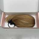 REECHO Ponytail Extension, 8" Short Mini Claw Clip Pony Tail Hair Extensions Natural Soft Feather-Light Tension-Free Ponytail Hairpiece for Women - Honey Blonde with Highlights