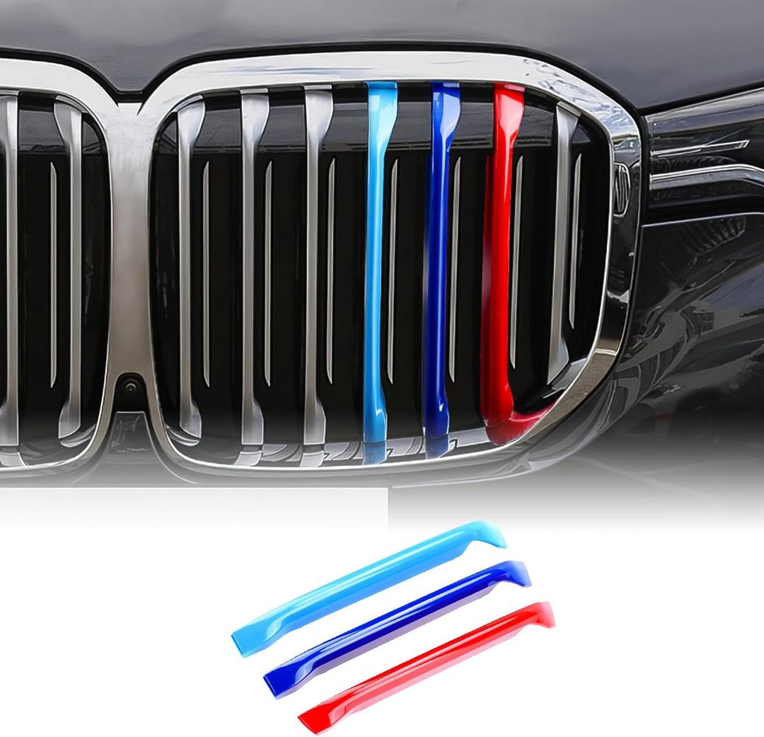 KUNGKIC Front Grill Insert Trim Strips for 2019-2022 G07 X7 7-Beam Exact Fit Cover Accessories Sport Style 3pcs