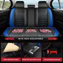 FREESOO Car Seat Covers Leather Seat Cover Full Set Automotive Seat Cover Protector Accessories Airbag Compatible Universal Fit for 5 Seats (Black Blue 8)