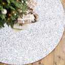 FOTSHARER White Christmas Tree Skirt Glitter 36 Inch Velvet Xmas Tree Skirt Mat Silver Sparkly Christmas Tree Skirts Reversible Sequin Tree Skirt Cover for Winter Holiday Family Reunion Decorations