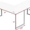 SHW Mission 55 x 60 Inches L-Shape Home Office Computer Desk, White, 55-Inch L-Shaped