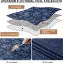 Smiry Rectangle Table Cloth, Waterproof Heavy Duty Vinyl Tablecloths, Wipeable Washable Table Cover for Kitchen and Dining Room (Navy Blue, 54" X 120")
