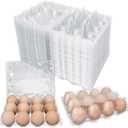 100 Pack Bulk Egg Cartons, Clear Plastic Chicken Egg Holders, Egg Tray Carton Holder for Home & Kitchen, Farm & Market Use, An Eco-Friendly Egg Storage Solution, 12 Grids(Medium Size)