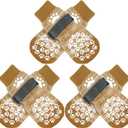 EXPAWLORER 6PCS Anti-Slip Dog Socks to Prevent Licking Paws,Dog Shoes for Hot Pavement,Best Paw Protector Traction Control on Hardwood Floor,Dog Booties for Puppy Small Medium Large Senior Dogs (Beige)