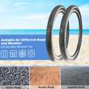 20"/24"/26" x 2.125" Folding Replacement Bike Tires for Beach Cruiser BikeBicycle Tires for Commuter BikesWhite Wall1/2Tires & 1/2 Tubes & 2 Levers