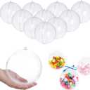 UNIQLED 3.94"/100mm Clear Plastic Fillable Christmas DIY Craft Ball Ornament-Pack of 10
