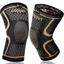 Copper Knee Braces for Men and Women (1 pack) -Knee Supports Copper Compression Knee Sleeve for Knee Pain, Arthritis, Sports and Recovery Support (Large)