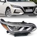 Huray Halogen Headlight Assembly Fit for Nissan Sentra S/SV 2020 2021 2022 RH Headlamp w/o LED OE Style Replacement for NI2503276 Right Passenger Side