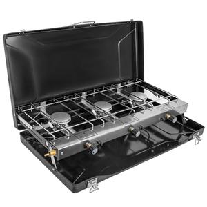 Amazon.com: FineFlame Camping Stove, 3 Burner Propane Portable Camp Stove with Regulator, Push-Button Instant Ignition, Portable Camp Grill, Adjustable Burners for Car Camping Outdoor Cooking (BLACK-19800 BTUs) : Sports & Outdoors