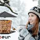 Jealoeur Bird Feeders for Outdoors Hanging Bird Feeder Wild Birds Seed, Black