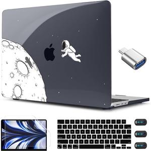CISSOOK Case Compatible with MacBook Air 13.6 Inch 2022 2024 2025 Release Model A2681 M2 A3113 M3 A3240 M4 Astronaut, Clear Black Space Hard Shell with Keyboard Cover for MacBook Air 13.6", Astronaut