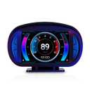 Liiiyuan Obd2 Gauge Display, Heads Up Display P2, Displays Multiple Alarms for Speed, Voltage, and Water Temperature for All Models.