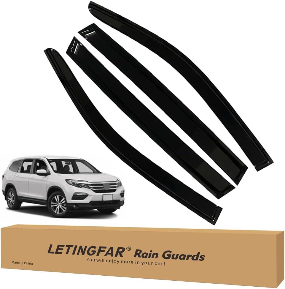Tape-on Rain Guards for 2016-2022 Pilot, for 2016-2022 Honda Pilot AccessoriesSide Vent Visors Shades Window Deflectors for Honda Pilot