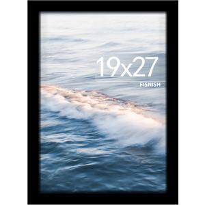 19x27 Picture Frame, Black 19 x 27 Poster Frame for Horizontal or Vertical Wall Mounting, 1 Pack