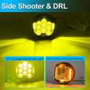 LIGBT 4PCS 5 Inch Amber Yellow Round LED Offroad Light with DRL 90W LED Light Pods 270 Wide Range Super Bright Side Shooter for Pickup Truck ATV UTV SUV