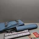 American Mahjong Game Set - Pearl Gray Quilted Soft Bag - 166 White Engraved Tiles, 4 All-in-One Rack/Pushers Complete Western Mah-Jongg, Maj Jongg, Ma Jong Set