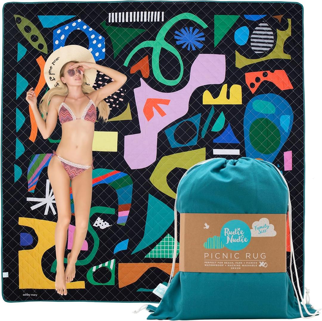 Picnic (Jumbo) - Waterproof & Sandproof Picnic Blanket for Beach, Camping & Outdoors - Machine Washable, Lightweight, Foldable & Portable (Rock Candy)