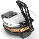 Compact 10'' Roti Maker Machine, Electric Tortilla Press with Detachable Handle, Chapati Maker Machine, Burrito Maker, Prensa Para Tortillas, Tortillera, Black
