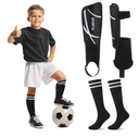 Soccer Shin Guards and Socks Kids Youth Lightweight Soccer Pads Defender with Ankle Protection Ski Shin Guards Football Equipment for Age 4-14 Toddler Boys Girls Teens