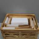 Wooden Crates for Display 6 Pack Large Rustic Nesting Wooden Basket with Handle, Decorative Farmhouse Wood Crate for Storage and Container, 6 Size Wood Basket Decor Boxes