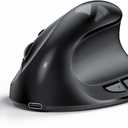 Lekvey Ergonomic Mouse, Vertical Wireless Mouse for Small/Medium Hands, Rechargeable with USB Receiver, 3 DPI for Comfort, Relieves Wrist Pain, Carpal Tunnel Mouse for Laptop, PC, Computer, Mac, Black