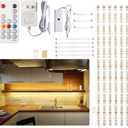 WOBANE Under Cabinet LED Lighting Kit, 6 PCS Dimmable LED Strip Lights with Remote Control Dimmer, 24W Adapter, Hidden 2700K Warm White Set, Bright 1500lm, Timing, Kitchen, Counter, Shelf, Showcase