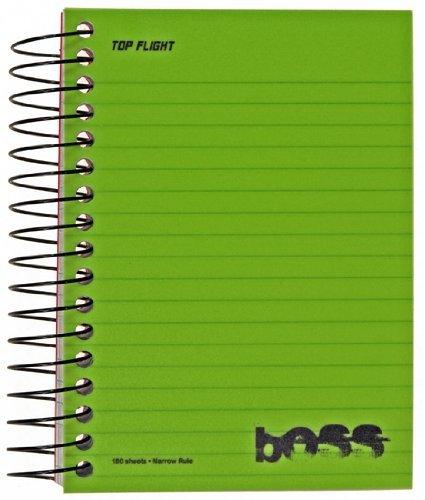 Top Flight Boss Poly Cover and Black Wire Chub Wirebound Notebook, College Rule, 180 Sheets, Color May Vary (43005) 2 Pack