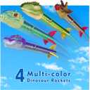 Gizzjoy Dinosaur Toy Rocket Launcher for Kids - Launch Up to 100 Ft, 4 Rockets, Outdoor Outside Toys for Kids, Dinosaur Toys, Birthday Gifts for 3 4 5 6 7 8-12 Year Old Boys Girls