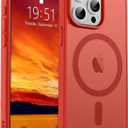 SUPFINE Magnetic for iPhone 15 Pro Max Case (Compatible with MagSafe) (Military Grade Drop Protection) Slim Translucent Matte Shockproof with Anti-Fingerprint Phone Case,Red