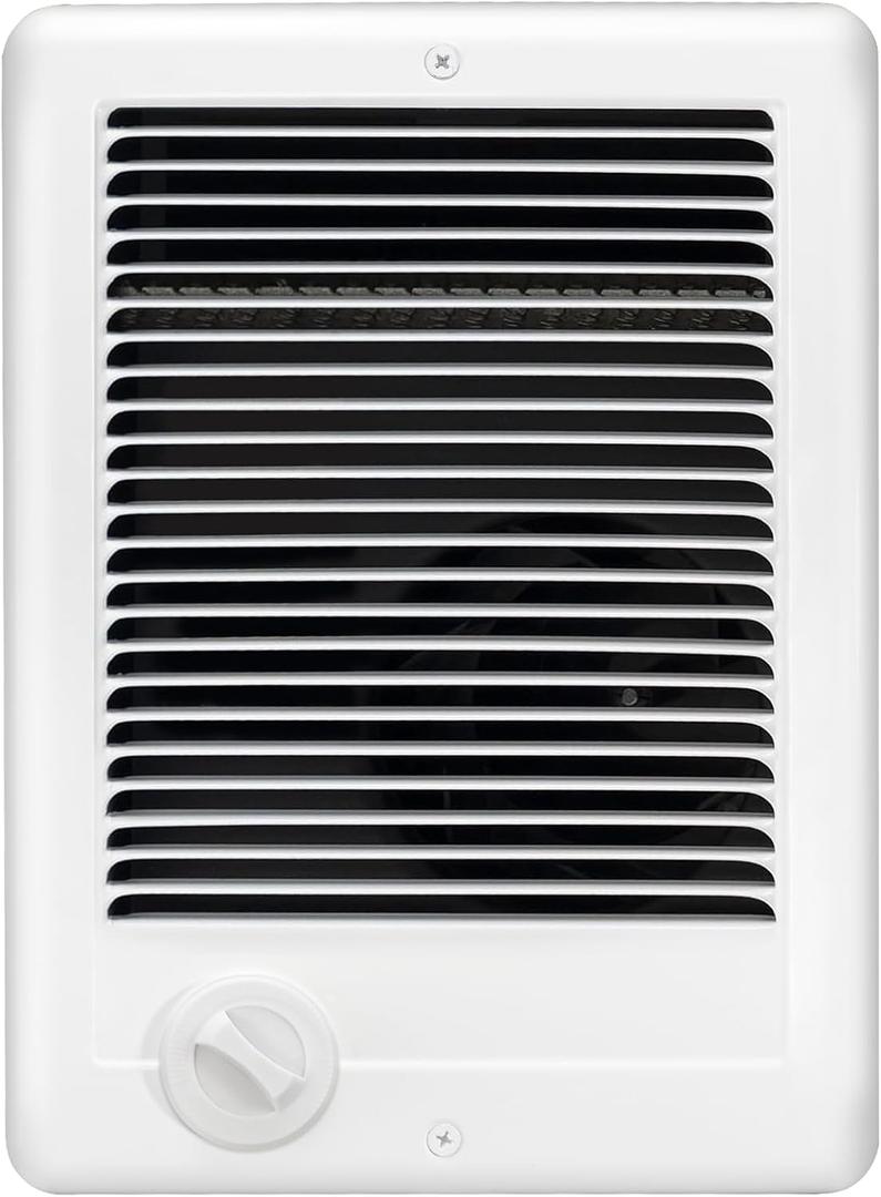 CSC152TW Electric Wall Heater Complete Unit With Thermostat, 240 Volt 1500 Watt, High Efficiency Centrifugal Fan For Fast And Quiet Heating (off-white)