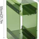 Clear Acrylic Side Table, Narrow Nightstand Bedside Table for Bedroom, Skinny Small End Table (Green, 8.7'' x 15.7'' x 21.7")