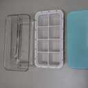 PHINOX Large Ice Cube Tray with Lid and Bin, Ice Trays for Freezer, 2 INCH Whiskey Ice Cubes Mold, 1*8 pcs Square Ice Cube Mold with Tong, Easy to Release, Large Ice Tray for Whiskey Cocktail Bourbon