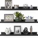 upsimples 23.6'' Long Floating Shelves for Wall Decor and Storage, Black, 23.6in