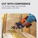 BLACK+DECKER 20V MAX Brushless Cordless Reciprocating Saw Kit with 2.5Ah Battery and Charger, Includes Three Blades for Wood and Metal, Long Runtime Up to 33 Cuts Per Charge, PowerConnect (BLRS78E1)