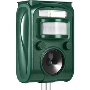 Cat Repeller Outdoor - Ultrasonic Animal Repeller Solar Powered - Waterproof Squirrel Repellent,Raccoon Deterrent with Motion Activated,Repels Dog,Rabbit,Fox,Bird for Farm Yard Protection
