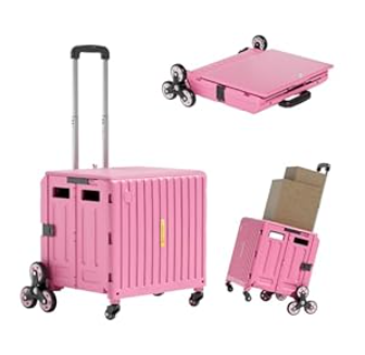 Heavy Duty Rolling Cart for StairsCollapsible Utility Crate with Wheels & Handle Foldable Tote Box for Toolbox Trade Show Supplies Teachers TODAYGO Mobile Storage Cart with Lid
