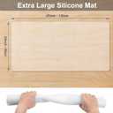Food Grade Silicone Table Protector Mat 47x24 Inch, Heat Resistant Desk Pad for Baking/Painting/Resin/Welding, Non-Slip Waterproof Surface Easy Clean (3 Colors) (White Translucent), 47 inches x 23.6 inches