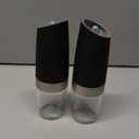 XinXu Gravity Electric Pepper and Salt Grinder Set, Adjustable Coarseness, Battery Powered with LED Light, One Hand Automatic Operation, Black -2 Pack (2.5 x 2.5 x 7.9 inches)