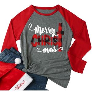 Christmas Shirt for Women Believe Letter Print T Shirts asual Retro Holiday Short Sleeve Pullover Tops Xmas Gift S
