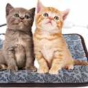 Electric Heating Pad for Dogs and Cats With Anti-bite Steel Cord Waterproof Adjustable Dog Warm Bed Mat Heated Pad for Pets Deds Blankets and Kennel 17.7inx17.7in (Flower Color)