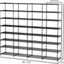SMILHELTD Large Shoe Rack 8 Tier 64 Pairs for Entryway, Heavy Duty Storage Shelves Unit with Customizable Height for Boots, Space Saving Organizer for Hallway Garage (66.1" W x 49.2" H)