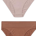 Maidenform Women's M Underwear, Seamless Hi-Cut Bikini Panties, High-Leg Underwear for Women, 2-Pack (Large, Evening Blush/Bronzed Chestnut)