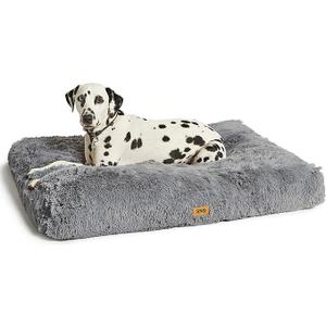 Snug Super Fluffy Large Dog Bed - Super Soft, Cosy and Comfortable Cat Dog Pet Bed Pillow Mattress Sofa Cushion with Non-Slip Base and Machine Washable Cover - Large - 90 x 60 x 11cm - Grey