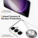 Tnarru Designed for Samsung Galaxy S24 Clear Case with Stand [Magnetic Ring Holder Kickstand] Soft TPU Bumper Non-Yellowing Anti-Scratch Lightweight Slim for Samsung Galaxy S24 Case Silver
