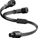 Y-Splitter for eufy Permanent Outdoor Lights E22 & S4, Linkind HP5, Y-Shaped Extension Cable for eufy T8L02 & T8L04, IP65 Waterproof, Ideal for Holiday Decorations, 1 Male to 2 Female, Black