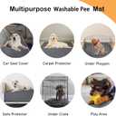 LOOBANI 2 Packs Extra Large Reusable Dog Mat for Floor, Non-Slip Washable Pee Pad for Dogs, Fast Absorbent Pet Whelping Pads, Puppy Playpen Mat for Incontinence, Housebreak, Crate, 48x48in, Gray