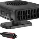 Nanrrony Car Heater - 12V 200W Portable Car Heaters for Vehicle, 12 Volt Car Heater That Plugs Into Cigarette Lighter, 2 in 1 Heating & Cooling Fast Windshield Defrost Defogger, 360 Rotation (Black)
